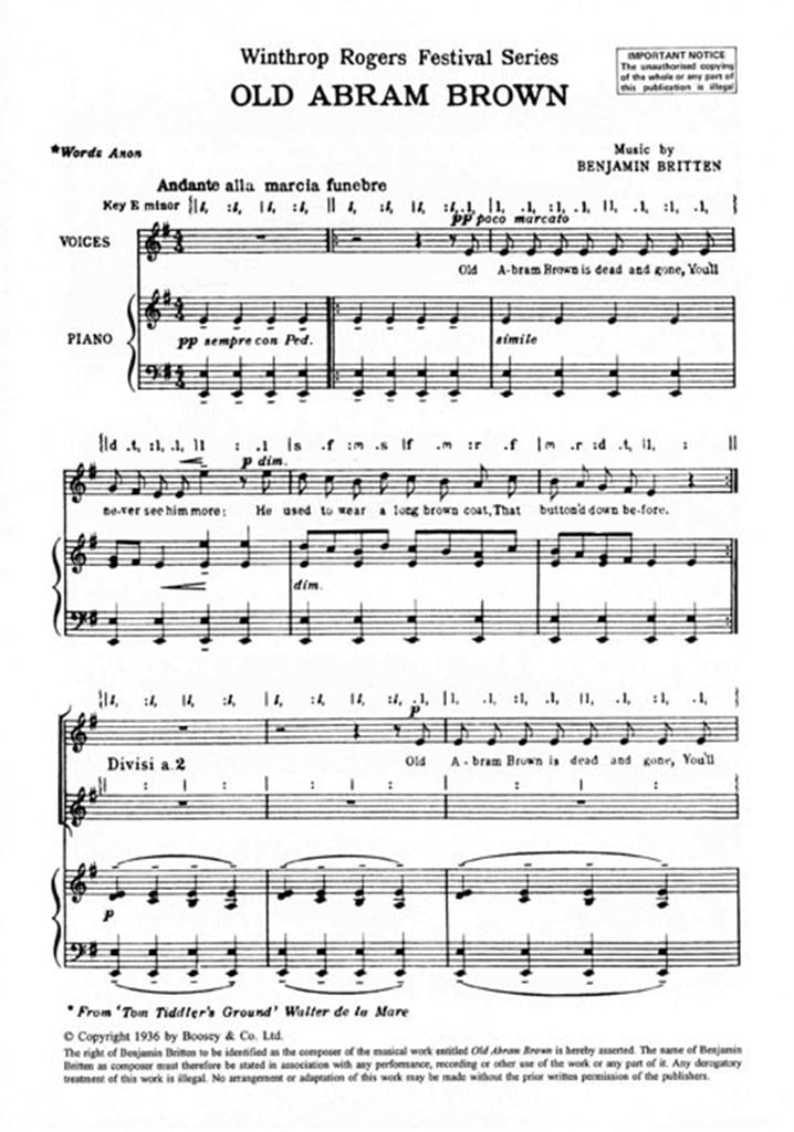 Friday Afternoons op. 7/12